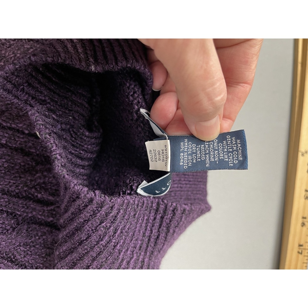 Karen Scott Womens Sweater 2X Plum Cable Knit Purple Jewel Tone Plus Timeless - Picture 8 of 10